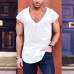 Men's Solid Color V-neck Casual Breathable T-Shirt