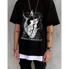 Satan Heart Print Graphic T-Shirt