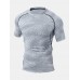 Men Snakes Skin Print High Elasticity Crew Neck Casual Short Sleeve Soft T  Shirts