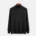 Mens Cotton Fashion High Collar Solid Color Casual Sweaters