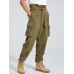 Mens Irregular Lace  up Waist Overall Cargo Pants