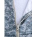 Men Gray Camo Loungewear Jumpsuit Thicken Thermal Loose Zip Down Hooded Home Pajamas With Pockets