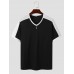 Men Patchwork Soft Formal Stylish Short Sleeve Buttons Decor T  Shirts