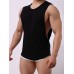 Men Loose Pajamas Set Side Open Tank Tops Thin Breathable Boxer Shorts Plain Loungewear Suit