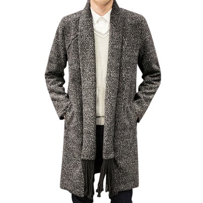 Mens Mid Long Chic Trendy Casual Trench Cardigans Coat