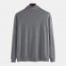 Mens Cotton Fashion High Collar Solid Color Casual Sweaters