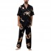 Mens Dragon Print Short Sleeve Pajamas Suit Sleepwear