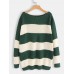 Stripe Contrast Color Thicken One Shoulder Knit Sweaters